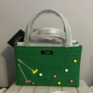 Nwt Kate spade small fabric Sam icon astroturf golf crossbody bag
